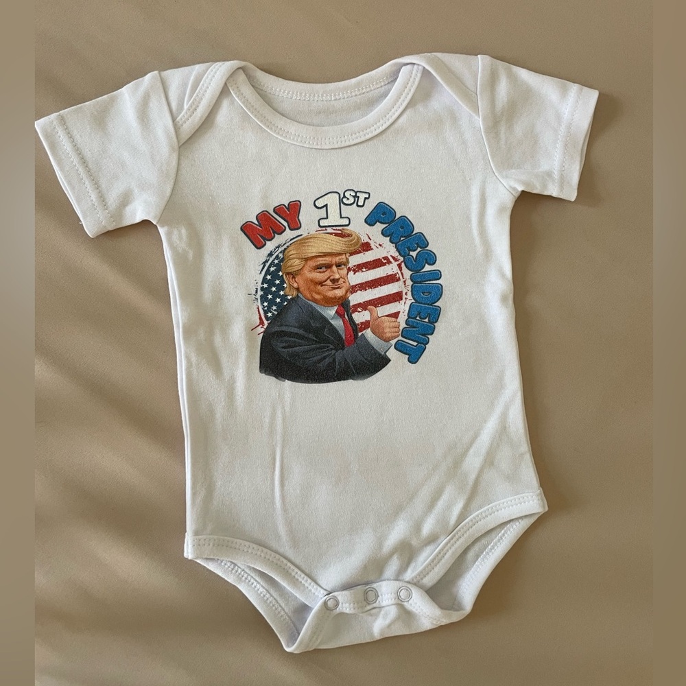 White 'My 1st President' Baby Onesie